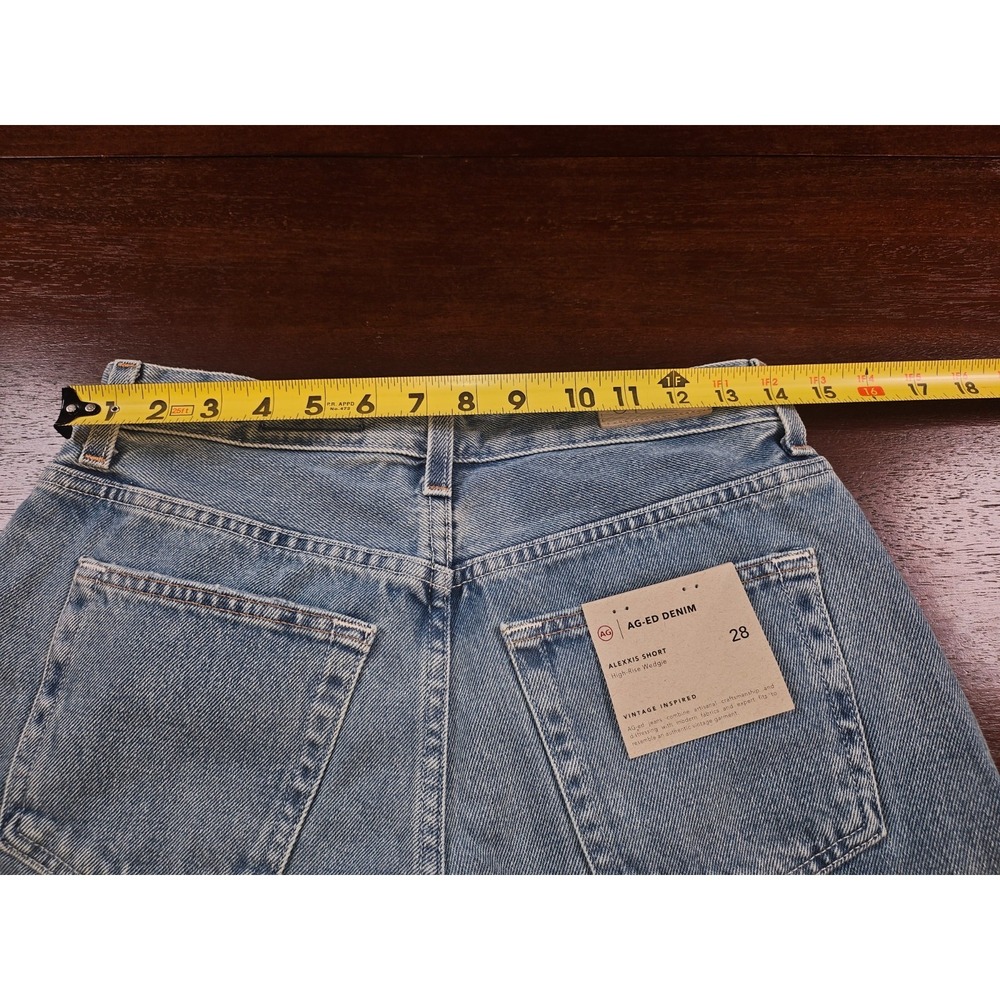 AG ADRIANO GOLDSCHMIED ALEXXIS SHORT HIGH RISE WEDGIE WOMEN 28 NWT - Picture 6 of 9